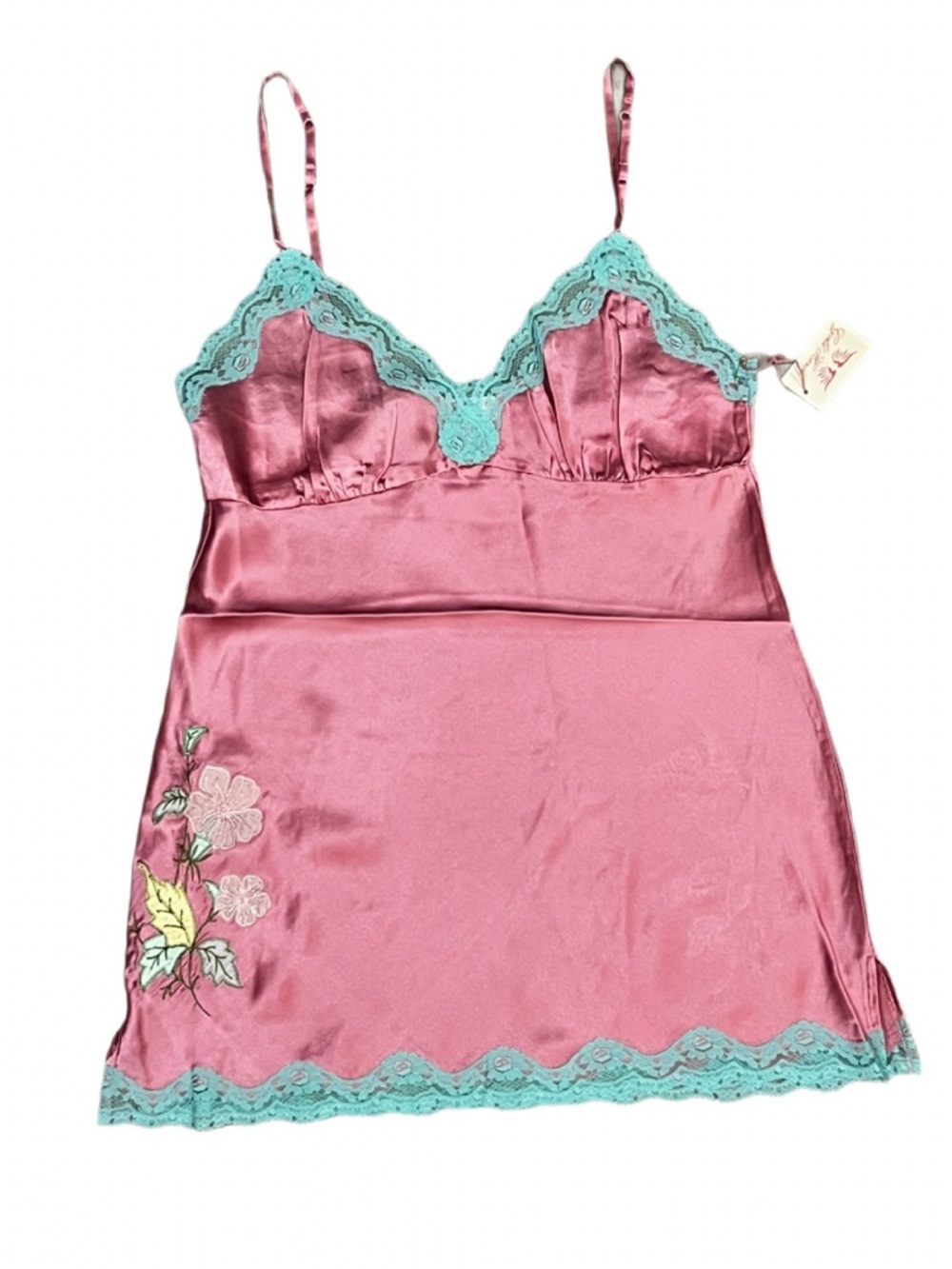 Gold Hawk Pink Lemonade Silk Lace Camisole Size L NWT